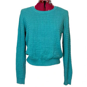 Dotti kids crew neck cable  knit long sleeve sweater.